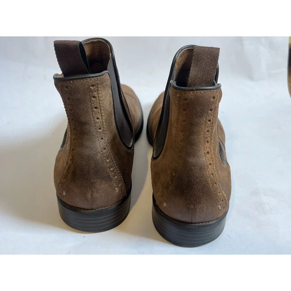 Johnston & Murphy Minimalist Fall Mens Brown Nubuck Chelsea Ankle Boots Size 8.5